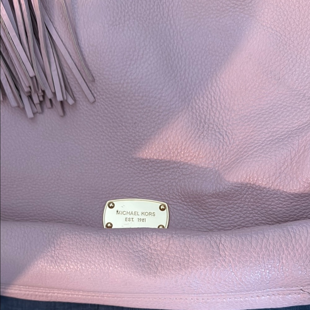 Michael Kors Pink Hobo Bag with Fringe Detail - Picture 2 of 5